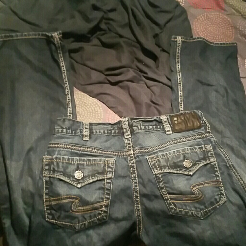 Men's silver jeans